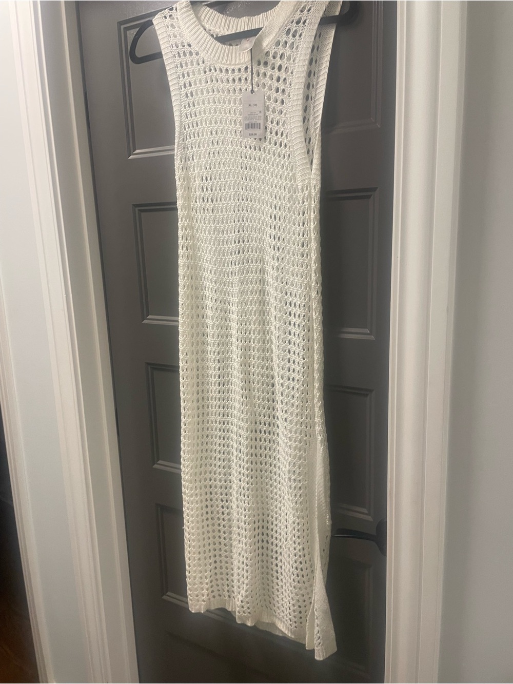Shade & Shore  NWT target Women’s Cream Crochet Maxi Dress Knit Cover-Up XL
